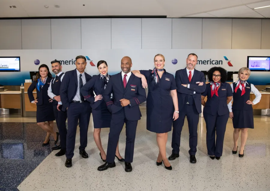 Picture of American Airlines Flight Attendant uniform current as of  2022